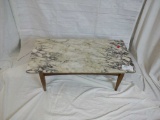 MID CENTURY MODERN MARBLE TOP COFFEE TABLE