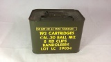 1 UNOPENED TIN OF 30 CAL BALL MS 8 RD CLIPS.