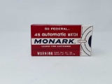 1 BOX OF FEDERAL MONARK 45 AUTO MATCH AMMO