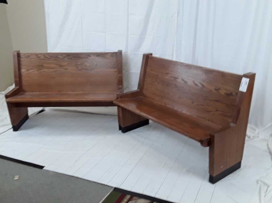 PAIR OF CHURCH PEWS