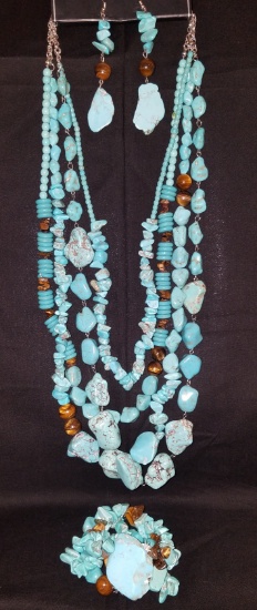 Turquoise Stone Jewelry Set