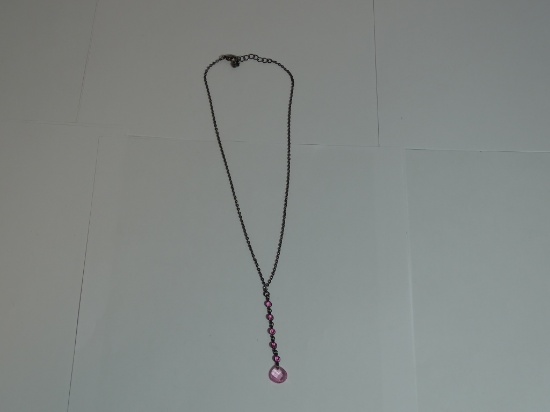 Pink Gem Dangle Necklace