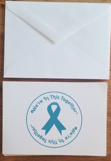 TEAL ribbon "We're in this together" greeting card