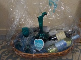 Teal Wine Basket Gift Set