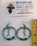 TEAL Morse Code earrings