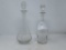 2 GLASS DECANTERS W/STOPPERS BOTH APPROX  12