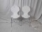 DOREL HOME PRODUCTS PAIR OF MODERN WHITE CHAIRS