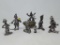 7 SMALL PEWTER CLOWNS INCLUDES A DOGGY CLOWN