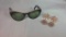 1950s Calobar Cat Eye Sunglasses & Earrings Set