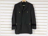 VINTAGE GREEN MILITARY DRESS COAT AIRBORNE PATCH