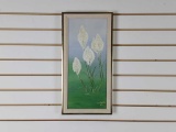 OIL ON CANVAS WHITE FLOWERS A.E.BURK 1969