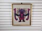 FABRIC ART OF AZTEC MALE VERY BRIGHT COLORS