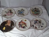 6 NORMAN ROCKWELL PLATES 10.5