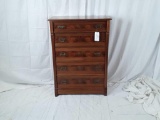 EASTLAKE STYLE CHEST OF DRAWERS W/TIGER OAK ACCENS