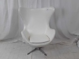 PLEATHER EGG CHAIR W/SMALL PUNCTURE ON THE SEAM