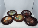 5 NORMAN ROCKWELL PLATES FRAMED
