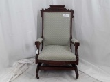 EASTLAKE STYLE APHOLSTERED ROCKING CHAIR