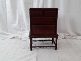 SMALL ANTIQUE SEWING CABINET 4 DRAWERS