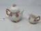 Gold and White Tea Kettle and Creamer
