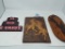 3 WOODEN SIGNS, HORSE, PAROT, 'WORDS'