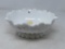 WESTERMORELAND MILK GLASS FOOTED CRIMPED BOWL