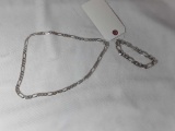 STERLING SILVER CHAIN NECKLACE AND BRACELET 3.1OZ