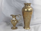 Solid Brass Vase & Brass Pitcher
