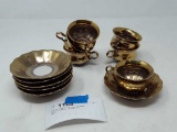 Set of 6 Ceramic tea cups and plates