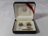 HICKOK CUFF LINKS AND TIE CLIP