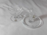 2 CRYSTAL PIECES | SMALL CUP WITH SPOON | ASH TRAY