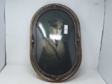 VINTAGE OVAL CURVED GLASS MILITARY PORTRAIT