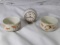 2 SMALL SOUP BOWLS AND CLOCK