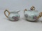 LIMOGES CREAMER & SUGAR GOLD COLORED HANDLES