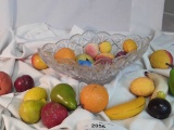 ENTIRE GLASS BOWL OF CERAMIC FRUIT