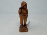 CARVED WOODEN FISHERMAN