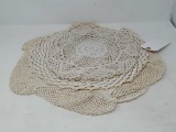 4 VINTAGE CROCHET DOILIES - WHITE