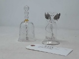 2 CUT GLASS BELLS AND ANGELIC INSPIRATAIONS ANGEL