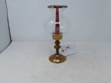 SOLIDBRASS CANDELABRUM WITH CUT GLASS COVER