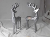 2 MATCHING METAL REINDEER