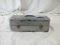 SILVER TACKLE BOX W/ACCORDIN STYLE DRAWER