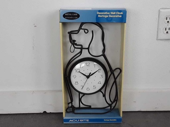 Acu-rite Metal Dog Wall Clock
