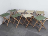 8 folding wood camp stools