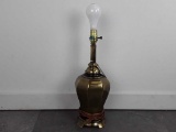 VINTAGE BRASS LAMP  LARGER ON TOP TAPERS DOWN