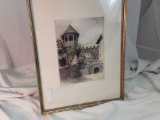 FRAMED DRAWING BY WIESBADEN W/2 SIGNATURES