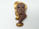 VINTAGE CHALKWARE WOMENS FACE & HAND WALL HANGING