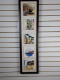 FRAME WITH 5 TILES DEPICTS SPANISH SCENERY