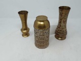 BRASS VASES (2) & DECOR