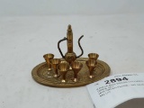 8 PIECE MINI BRASS COLORED DECORTIVE DRINK SET