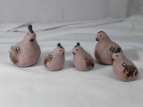 5 PINK SPARKLE DOVES - NO MARKINGS