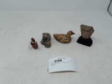 4 MINI FIGURINES - 2 SCHLEICH AND 2 UNKOWN